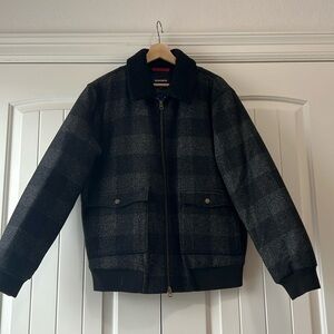 Bonobos Sherpa Collar Wool Bomber Jacket